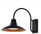 Lutec Matte Black With Copper Accents 12" Barnlight Wall Light