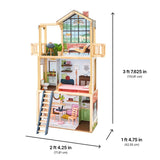 KidKraft 43" Pop-Up-N-Play Wooden Dollhouse, Fully Assembled with 51 Accessories