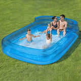 H2OGO 10ft Inflatable Family Pool Lounge w/ Bench Seat Headrest Cup Holders PVC