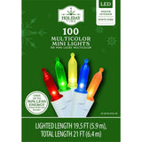 Holiday Time 21 Ft 100-Count Incandescent Mini Christmas String Lights, 2 Pack