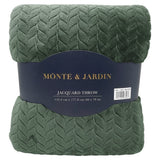 Monte & Jardin Jacquard Velvet Throw, 60" × 70", Braided Pattern 500 GSM Blanket