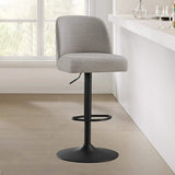 Bayside Furnishings Highland Gas-Lift Adjustable Bar Stool – 360° Swivel Counter & Bar Height Stool