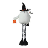 Glitzhome 38" Adjustable Lighted Fabric Ghost with Telescoping Legs and LED Eyes