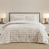 Frye 3-piece Faux Fur Comforter Set, Faux Rabbit Fur 1 Comforter, 2 Shams