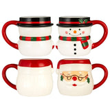 Signature Housewares Figural Christmas 4 Mug Set, Santa, Snowman, Penguin & Bear