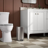 Kohler 8L Slim Stainless Steel Step Trash Can, Quiet Close Fingerprint Resistant