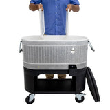 Permasteel 120-quart Galvanized Steel Rolling Cooler with Cover - Party Cooler