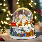Christmas Music Snow Globe – Christmas Village Scene, Nativity, Holy Angel