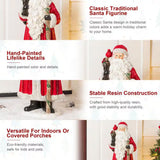 27.5" Hand-Painted MGO Santa Claus Porch Décor with Cardinal and Gift Sack