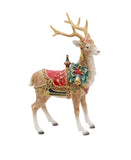 Fitz & Floyd 17.75" Noel Holiday Grand Deer, Ceramic Christmas Reindeer Figurine