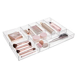 iDESIGN Drawer Organizer Set, 9 Clear Modular & Stackable Plastic Tray in 4 Size