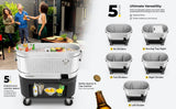 Permasteel 120-quart Galvanized Steel Rolling Cooler with Cover - Party Cooler