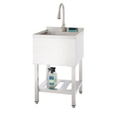 TRINITY Freestanding Stainless Steel Utility Sink 16-Gauge Single Bowl
