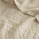 Avocado Herringbone 3-Piece Organic Cotton Coverlet Set with 2 Matching Shams
