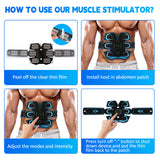 EMS Muscle Stimulator Training Pads, 6 Modes, 19 Intensity Levels