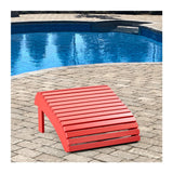 Leisure Line Adirondack Footstool by Tangent – Recycled Plastic Outdoor Ottoman, Weather Resistant HDPE Patio Footrest