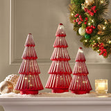 Member’s Mark 3-Piece Rotating Pre-Lit Shimmering Glass Tree Set with Timer