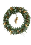 Member’s Mark 48" Oversized Pre-Lit Christmas Wreath with Gold Bells, 140 LED Lights & Timer
