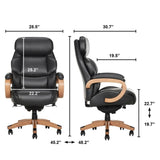Henredon Adrano Big & Tall Executive Office Chair, High Back with Memory Foam