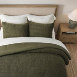 EVERGRACE Textured Velvet Comforter Set, 3-Piece with Down-Alternative Fill