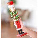 Ornativity 15" Wooden Girl Nutcracker with Ugly Christmas Sweater and Reindeer Hat