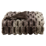 Life Comfort Contour Faux Fur Throw, 60x70 Reversible Soft Cozy Textured Blanket