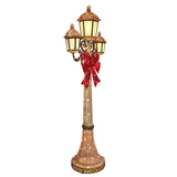 7FT Christmas Triple Lamp Post with 220 LED Lights – Outdoor Lighted Holiday Post Light