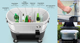 Permasteel 120-quart Galvanized Steel Rolling Cooler with Cover - Party Cooler