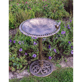 Resin Bird Bath with Decorative Bird – Weather-Resistant Pedestal Outdoor Bird Bath