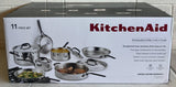 KitchenAid 5-ply Clad Stainless Steel Cookware Set, 11-piece