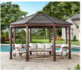 Sunjoy Daybreak Octagon Gazebo - Aluminum Roof 15' L x 15' W x 10.4' H
