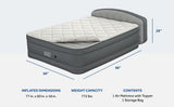 Sealy 18" Queen Air Mattress - AlwayzAire Tough Guard Quilted Topper Air Bed