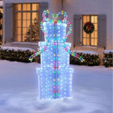 Member’s Mark 6' Pre-Lit Stacked Crystal Iced Gift Boxes with 326 Color-Changing LED Lights