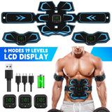 EMS Muscle Stimulator Training Pads, 6 Modes, 19 Intensity Levels
