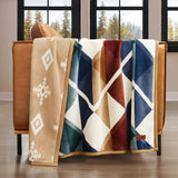 Pendleton Reversible Plush Throw, 600 GSM 50" x 70" Printed Patterns Throw