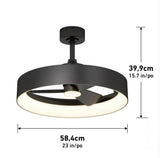 Artika Austin 23" LED Fandelier – Modern Flush Mount Ceiling Fan with Remote Control