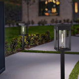 GTX 4-pack Solar LED Pathway Lights, Stainless Steel Construction with Glass