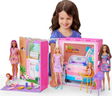 Barbie Getaway House Foldable Doll Playset with 4 Play Areas & 11 Accessories