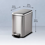 Tramontina 1.6 Gal 6L Rectangular Step Trash Cans, 2-Pack with Soft-Close Lids