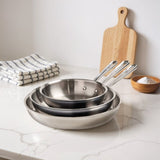 T-fal Pro Tri-Ply Stainless Steel Frypan Set of 3, 8", 10" & 12" Cookware Set