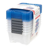 IRIS 12.9-Qt. Buckle-Up Stackable Storage Bins with Lids & Snap Latches, 6-Pack