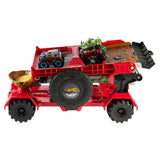 Hot Wheels Monster Trucks Downhill Race & Go 4 ft. Track and Transporter Bundle