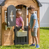 Backyard Discovery Mystic Cedar Wooden Kids Playhouse with Play Kitchen & Dutch