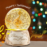 Christmas Music Snow Globe – Christmas Village Scene, Nativity, Holy Angel