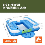 Ozark Trail Big 6-Person Inflatable Island Float, Lake Lounge with Cooler, Swim-Up Platform