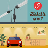 Boost 4 FT LED Shop Light, 40W 4000 Lumens, Linkable with Inline Switch