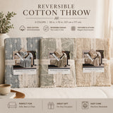 Nemcor 100% Cotton Throw Blanket Reversible 50x70 Lightweight Sofa Couch Throw