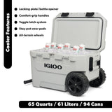 Igloo Yukon 65-Quart Performance Cooler with Wheels, 6-Day Ice Retention