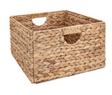 Seville Classics Water Hyacinth Storage Baskets, 4-Pack Collapsible Handwoven Organizer Bins