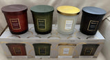 Bellevue 12 oz. Luxury Embossed Glass Candle, 4-pack Soy Blend Fragranced Wax